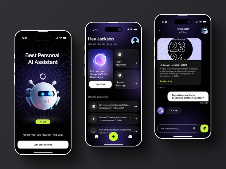 mobile AI user interface - AI Chatbot Mobile App UI