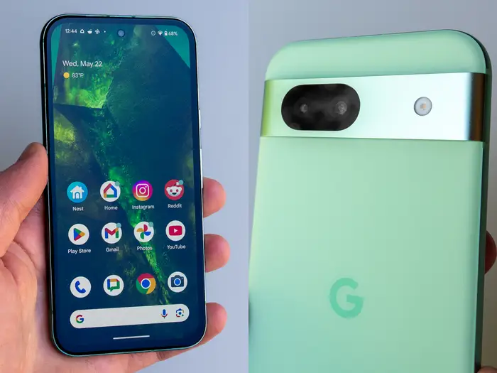 Person comparing two flagship smartphones side by side - Google Pixel 8a Review: a Flagship-Level Phone at an Unbeatable ...