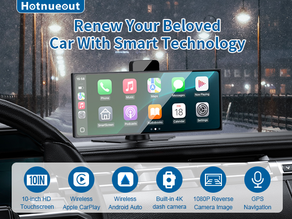 Android Auto on car dashboard screen - Amazon.com: 10.26