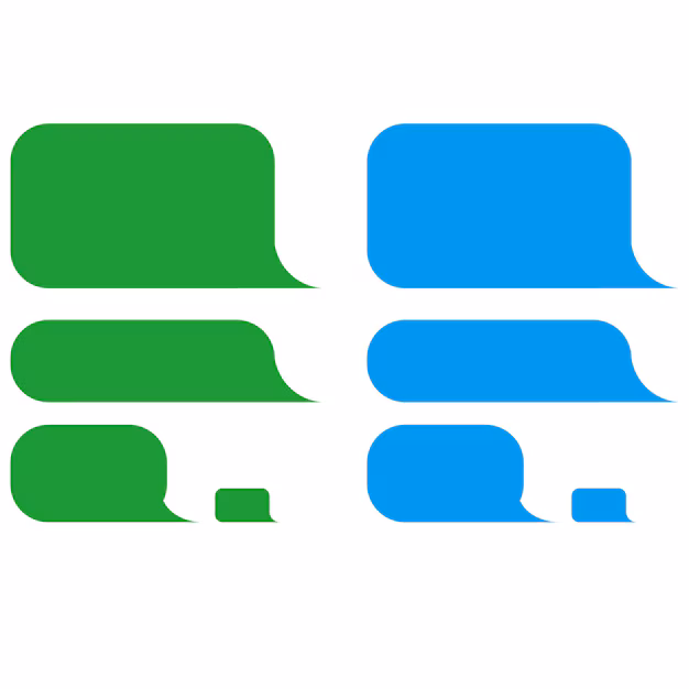 green bubble blue bubble text message - Message bubbles green and blue color icon vector illustration ...