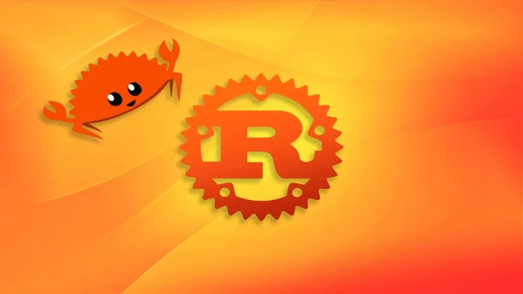 Rust language logo on smartphone screen - Learn to Code with Rust | Udemy