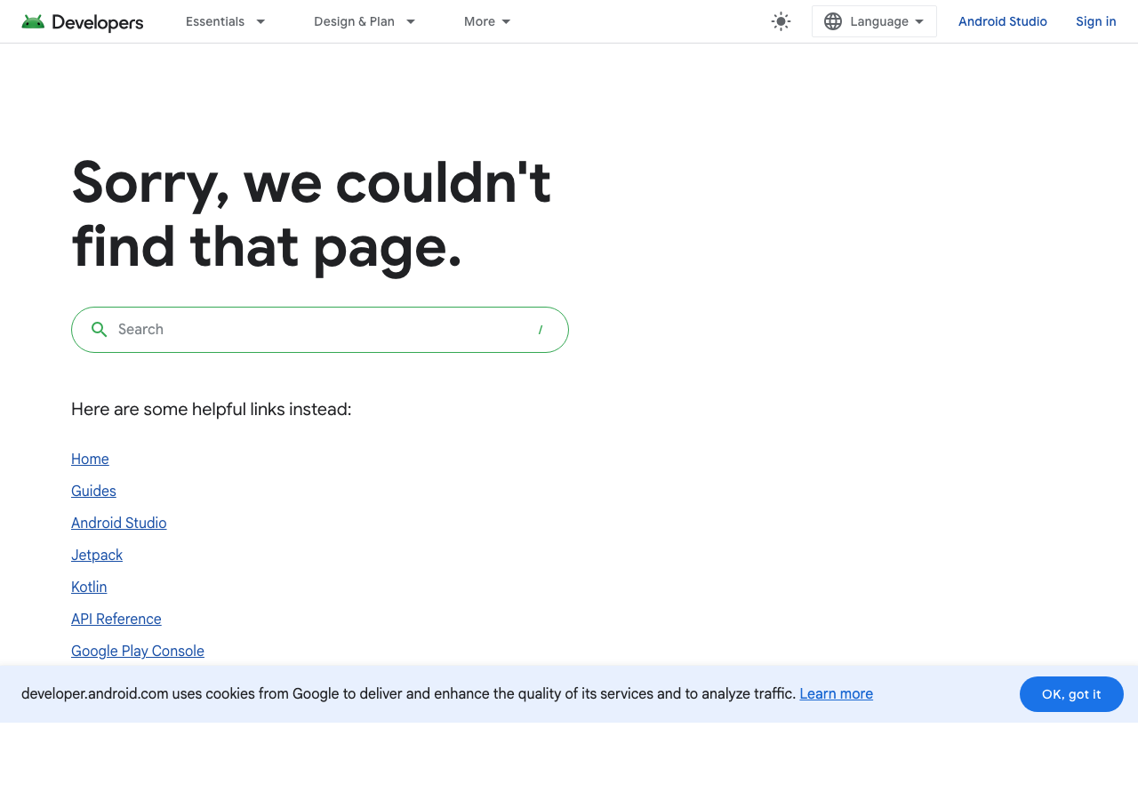 Android Developers documentation page for the Predictive Back gesture
