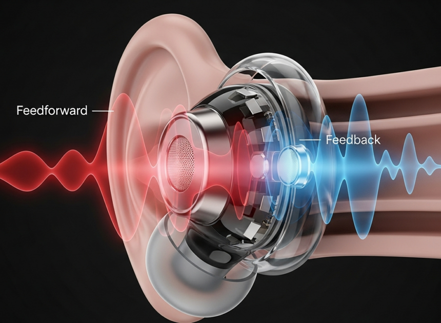 Hybrid ANC earbuds: which mic cancels which noise band