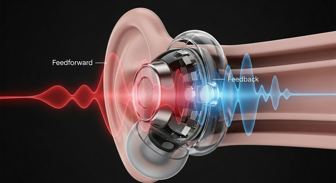 Hybrid ANC earbuds: which mic cancels which noise band